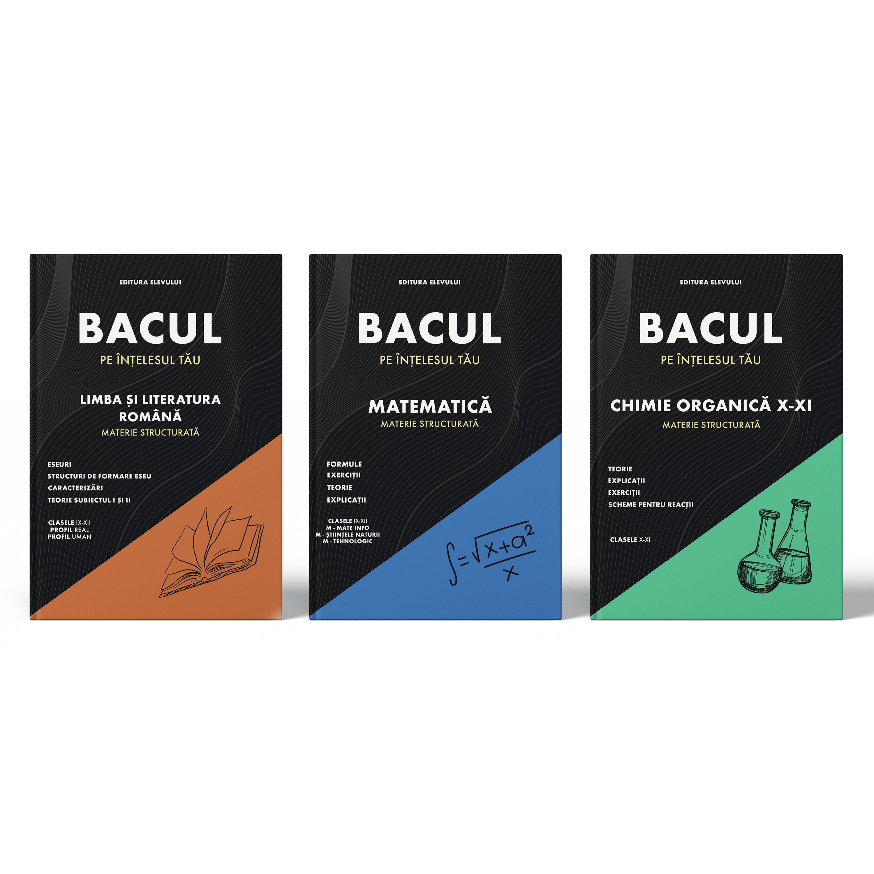 Pachet Cărți Bacalaureat Română + Matematică + Chimie Organică