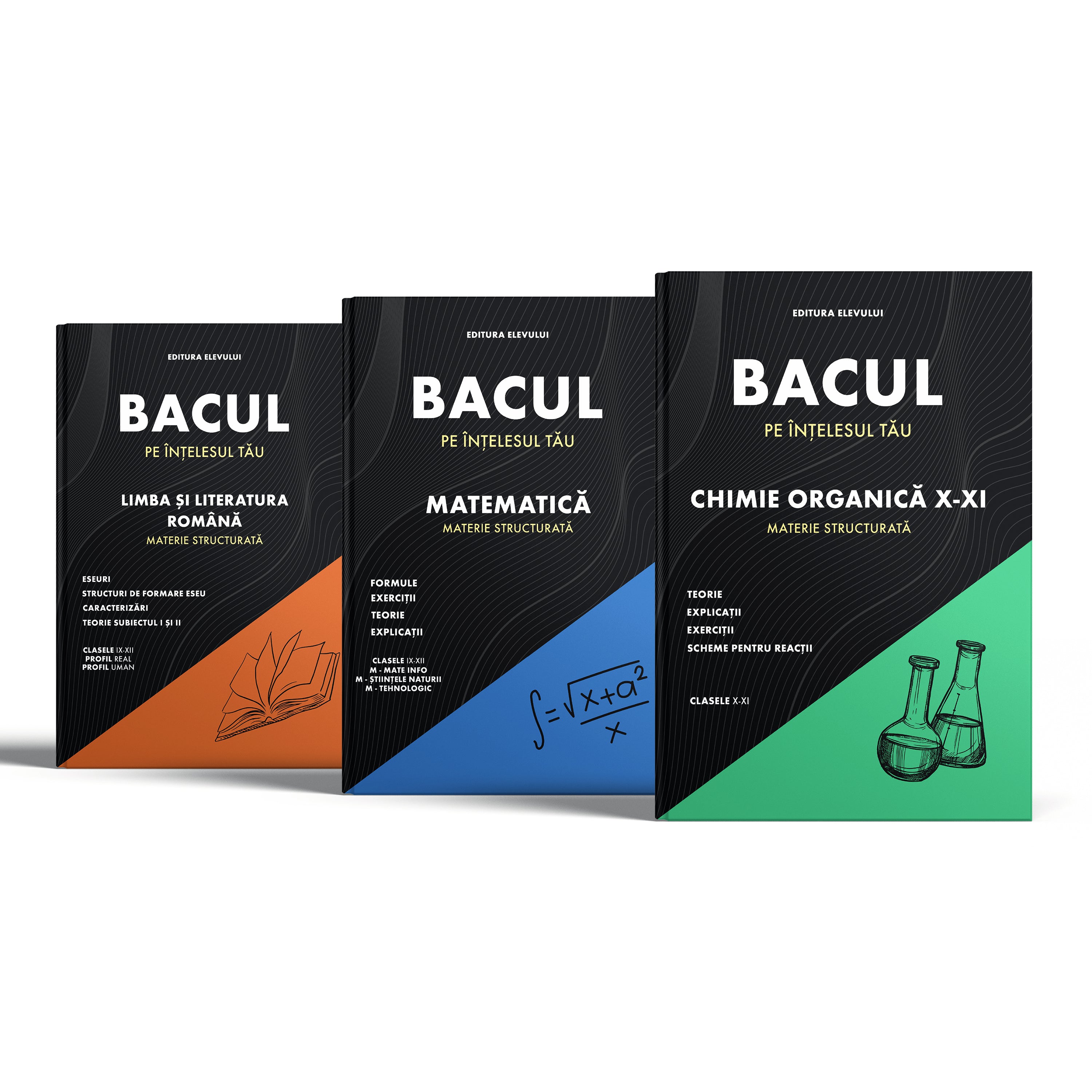 Pachet Cărți Bacalaureat Română + Matematică + Chimie Organică