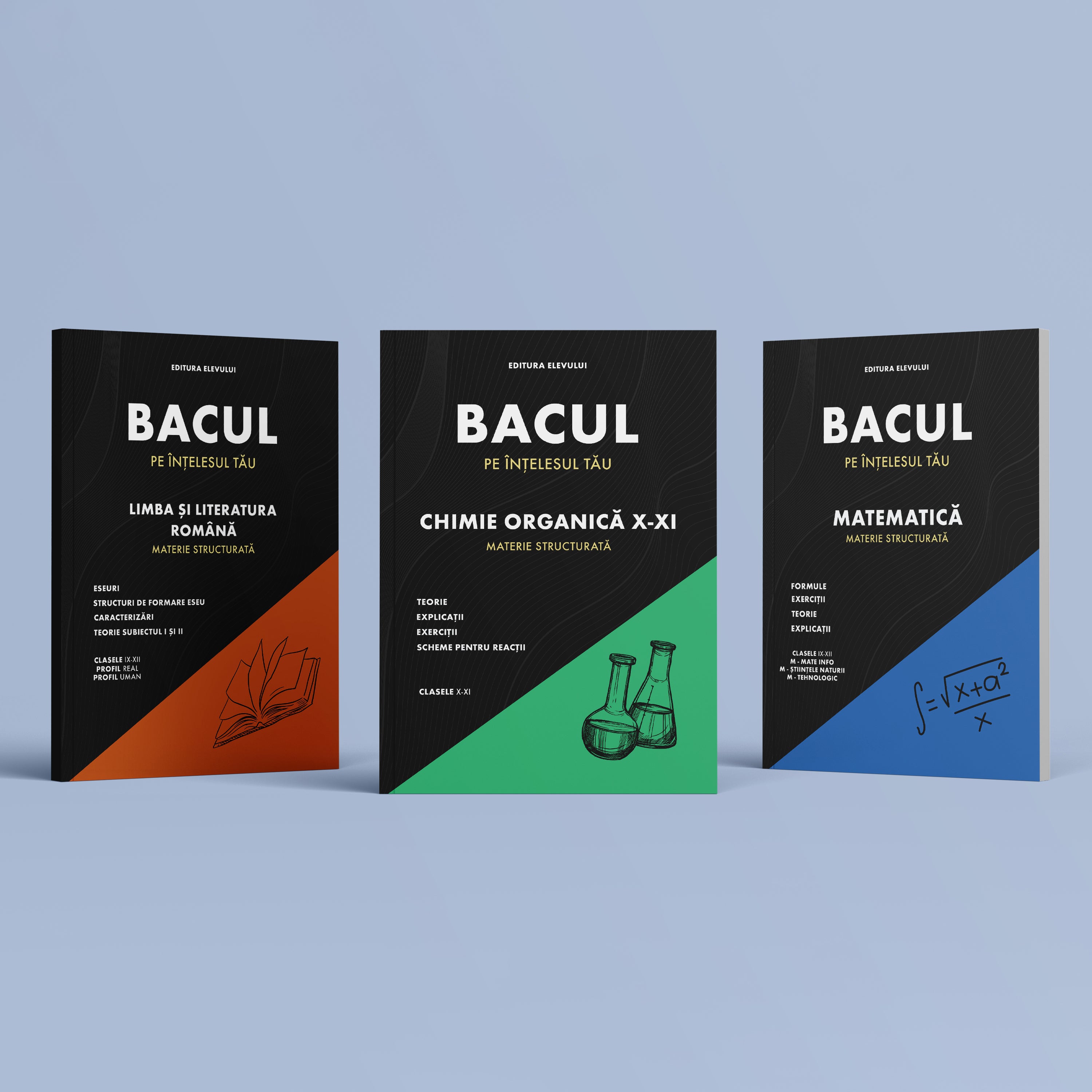 Pachet Cărți Bacalaureat Română + Matematică + Chimie Organică