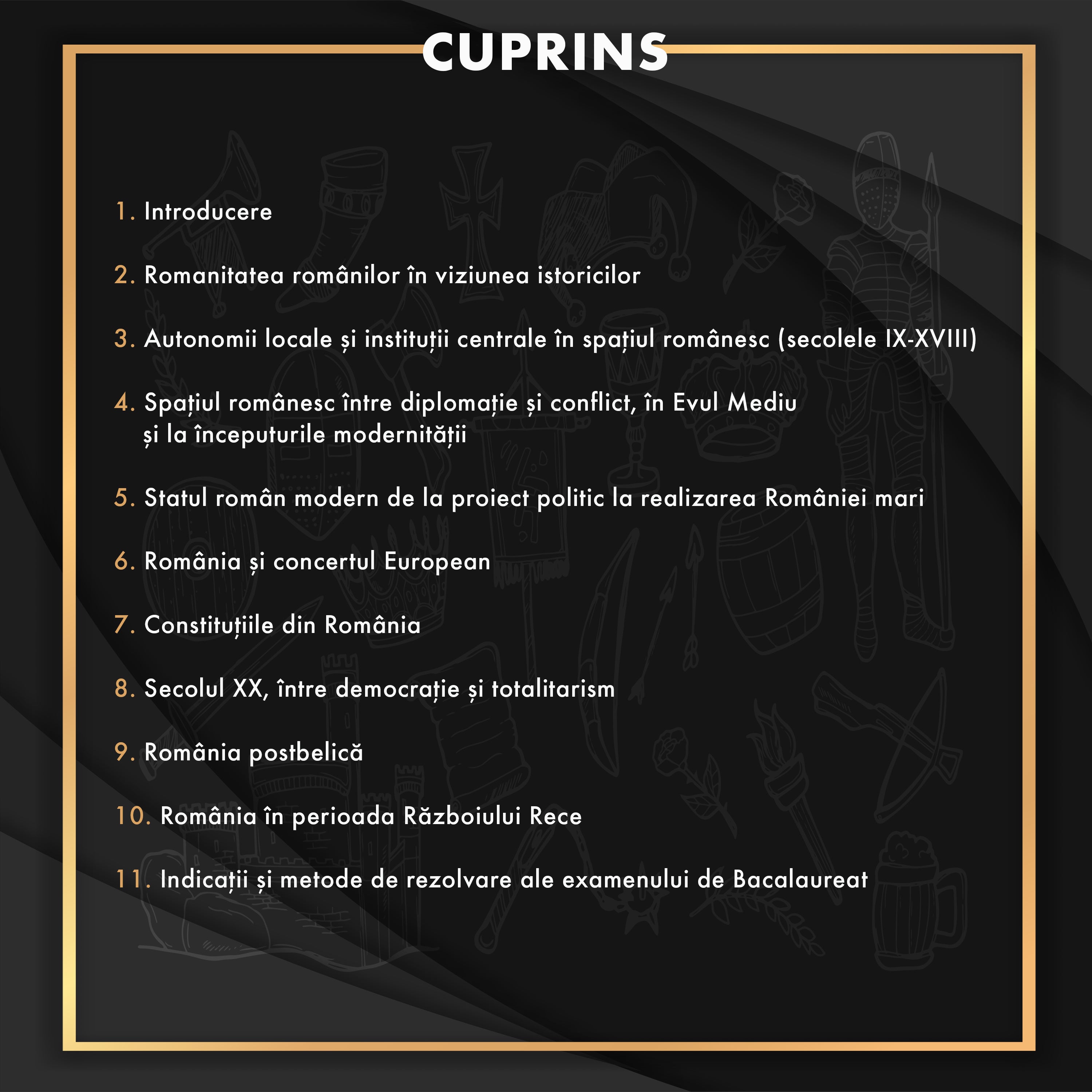 Cuprins Carte Bacalaureat Istorie 