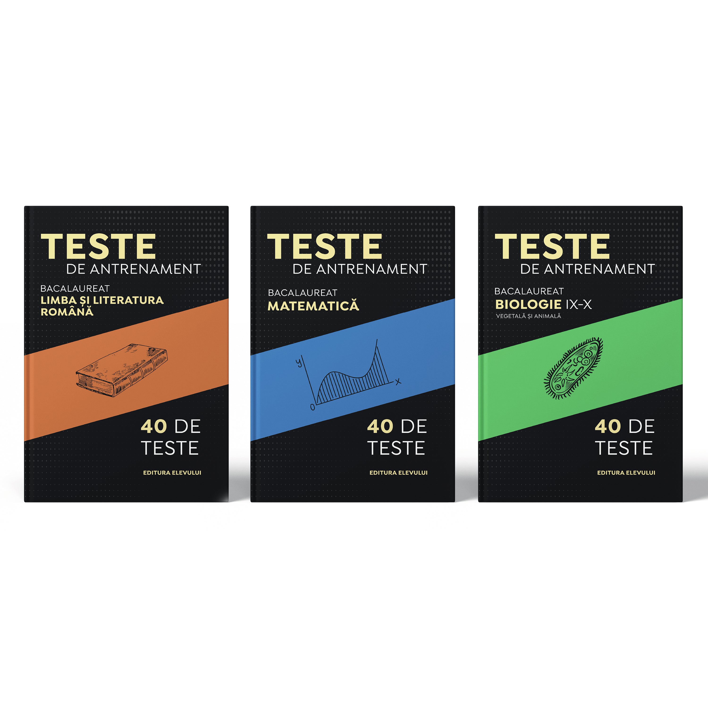 Cărți Teste de Antrenament Bacalaureat Română + Matematică + Biologie IX-X