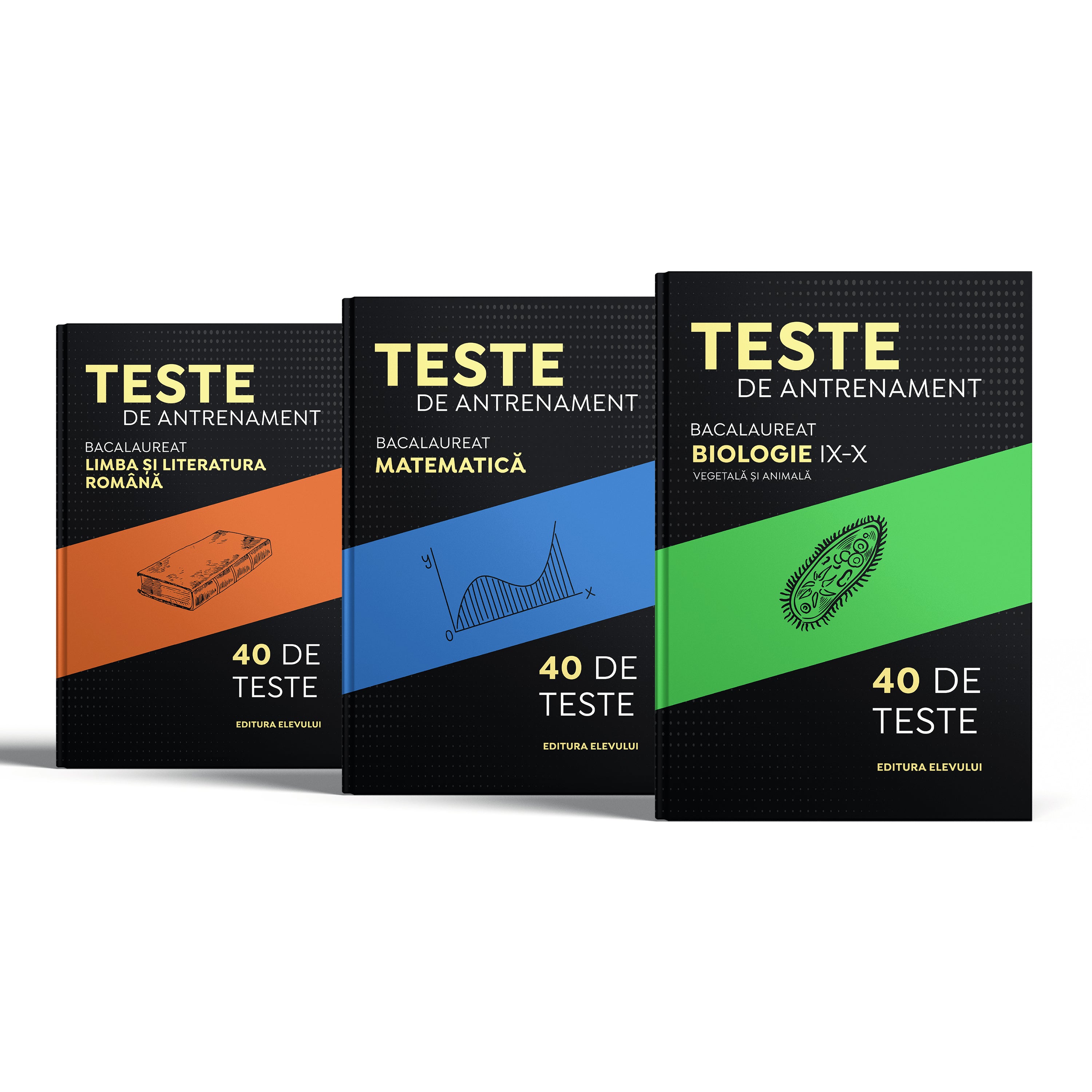 Cărți Teste de Antrenament Bacalaureat Română + Matematică + Biologie IX-X