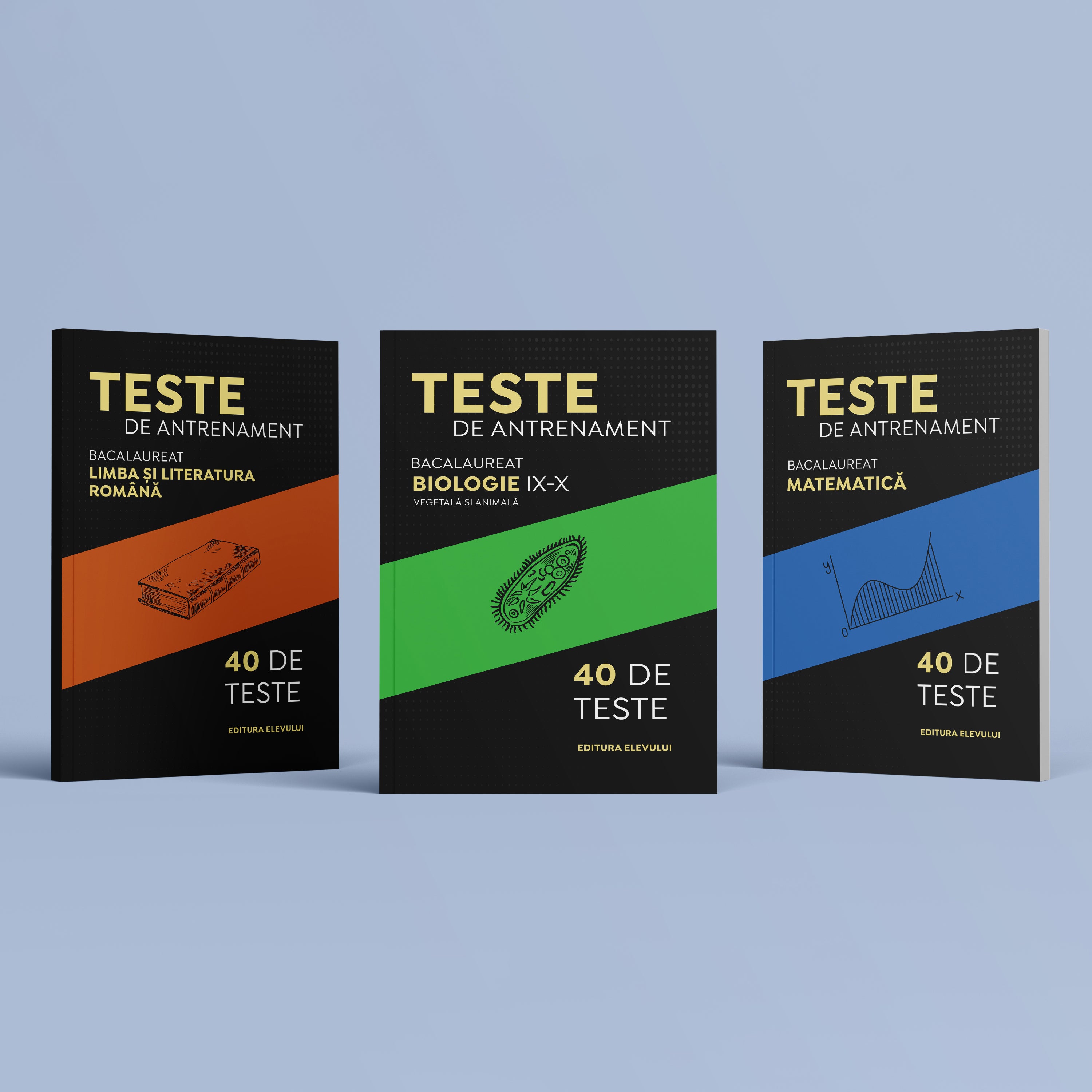 Cărți Teste de Antrenament Bacalaureat Română + Matematică + Biologie IX-X