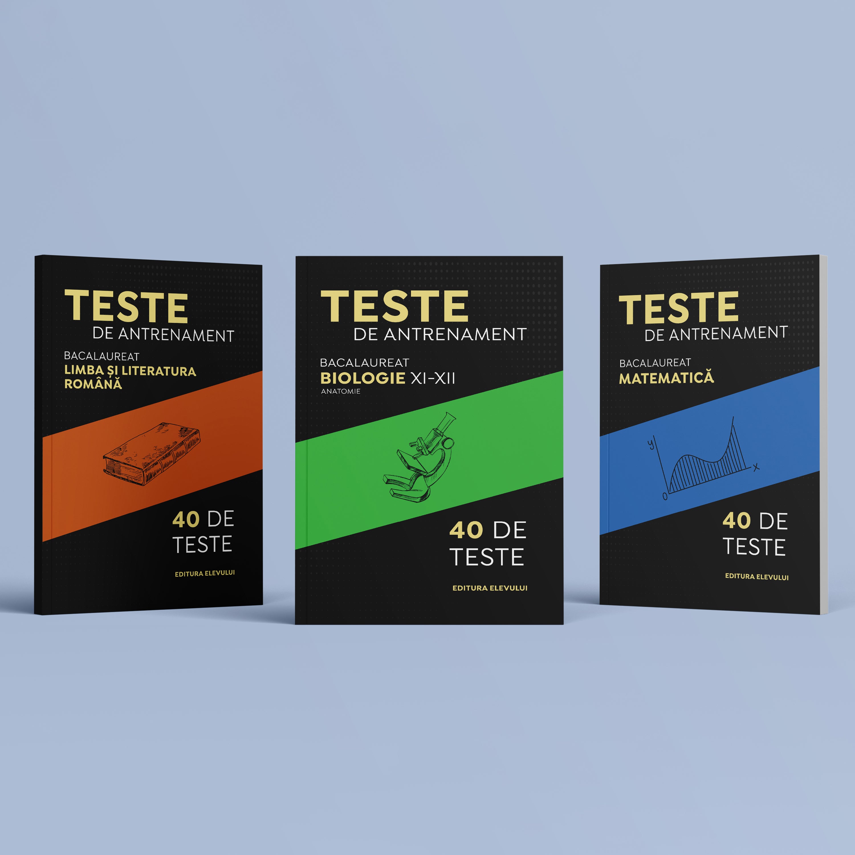 Cărți Teste de Antrenament Bacalaureat Română + Matematică + Biologie XI-XII