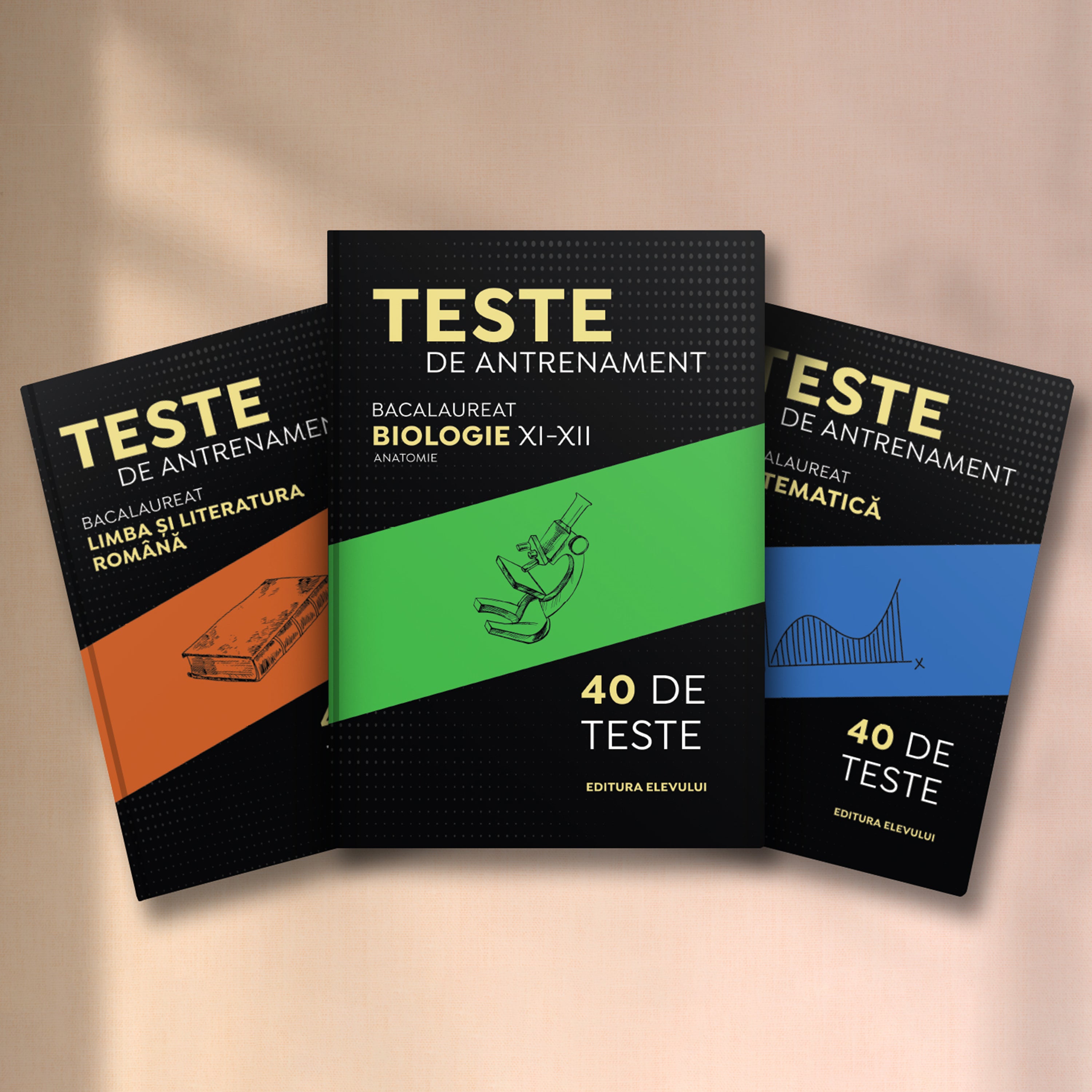 Cărți Teste de Antrenament Bacalaureat Română + Matematică + Biologie XI-XII